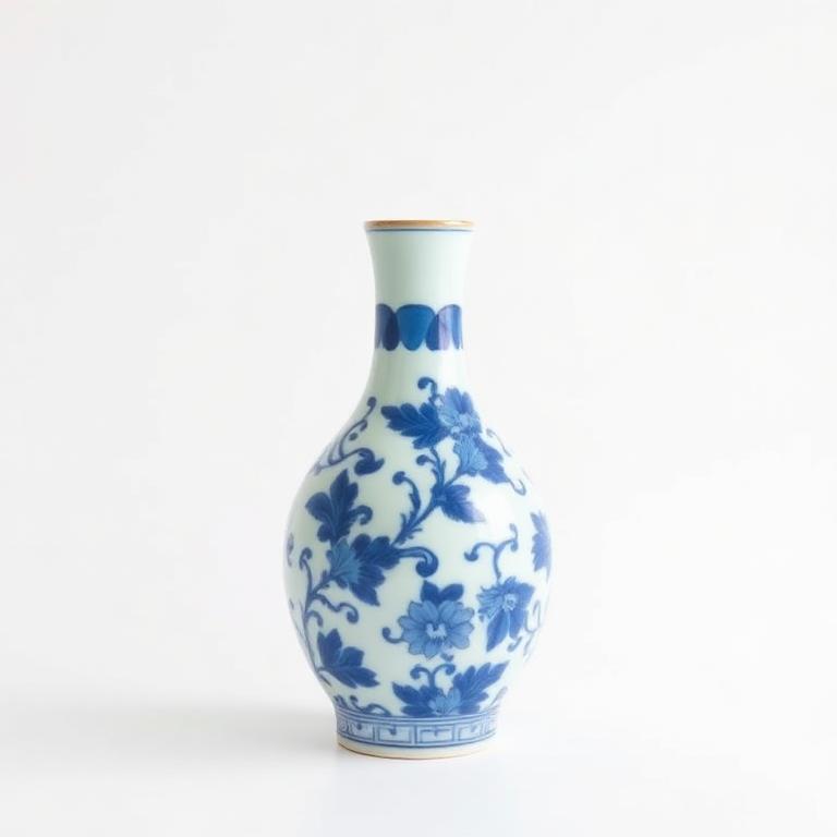 Antique Chinese blue and white porcelain vase